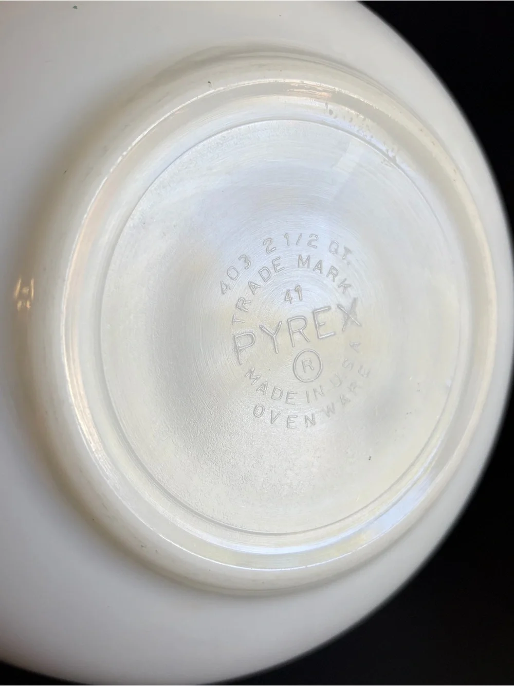 Vintage Pyrex Opal White Nesting Mixing Bowl #403